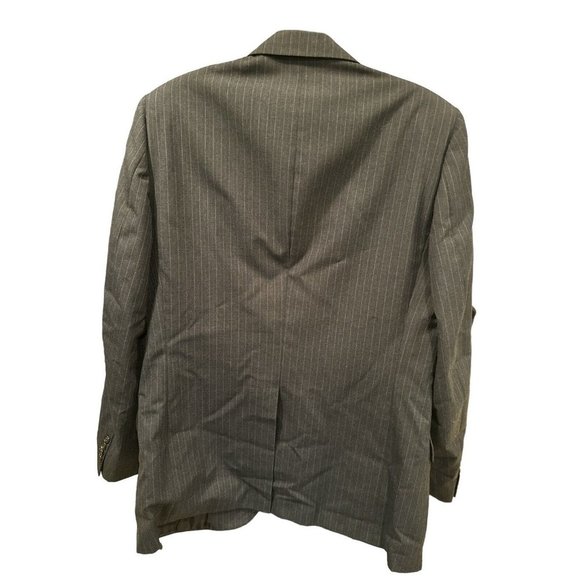 Burberrys VTG 80s Gray Pinstriped 2 Button Sport Coat 42R Excellent - Picture 2 of 5